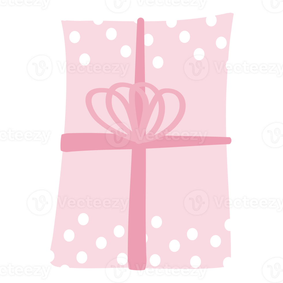 Cute gift box pastel colour clipart cartoon freehand drawing PNG high resolution