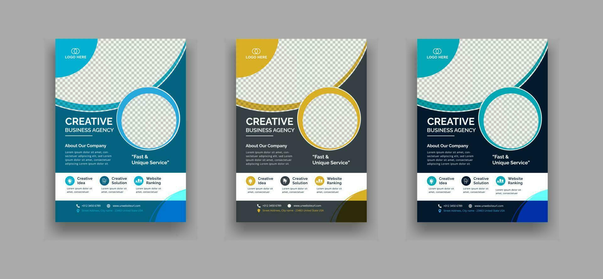 Profesional Business Flyer template a5 size vector