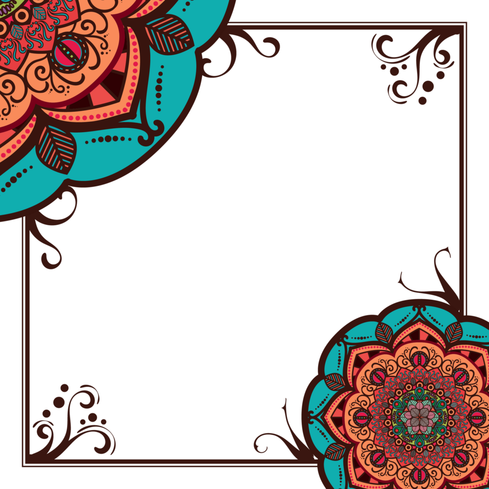 Abstract Mandala Frame Border png