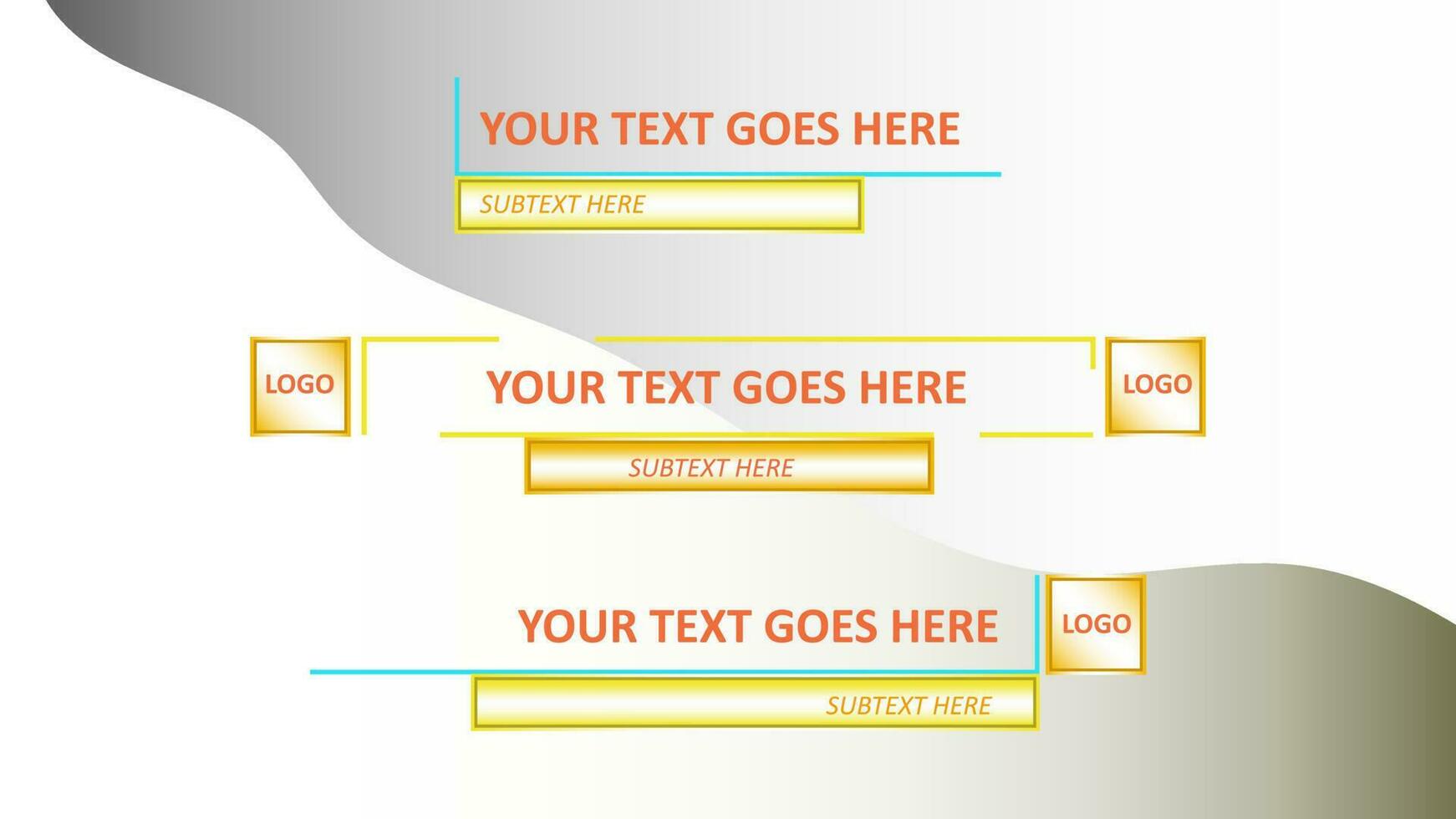 Lower Third 3D with theme Line and Rectangle vector