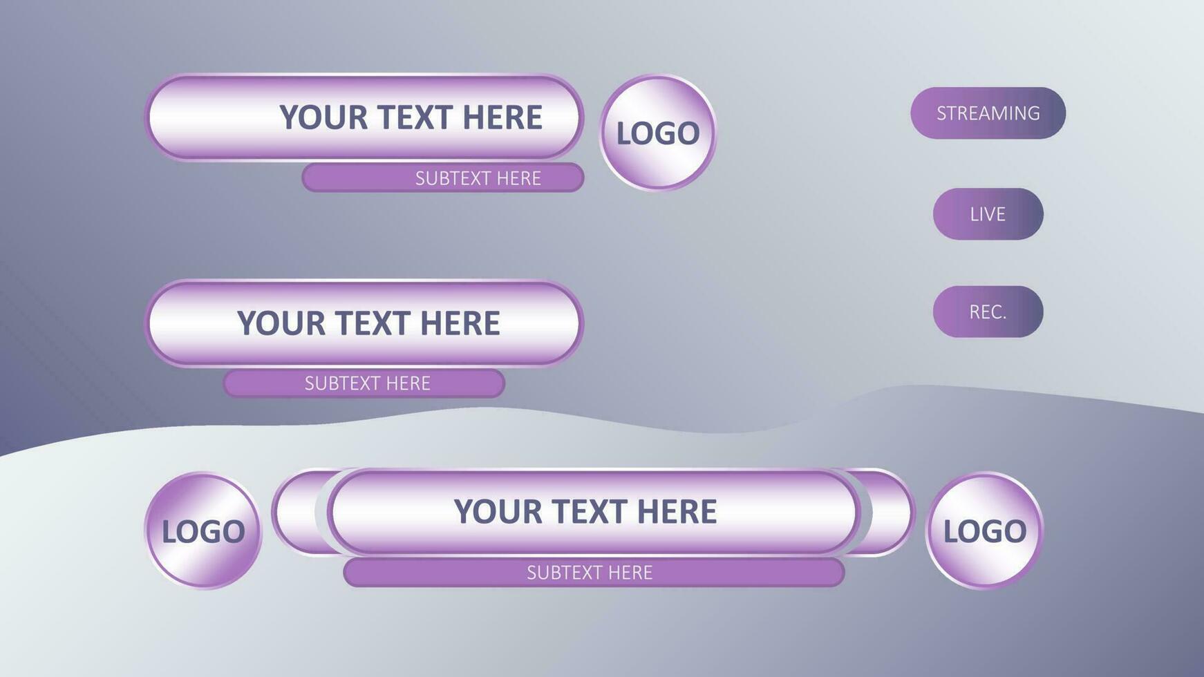 Illustration vector graphics of Lower Third Circle Purple 3D