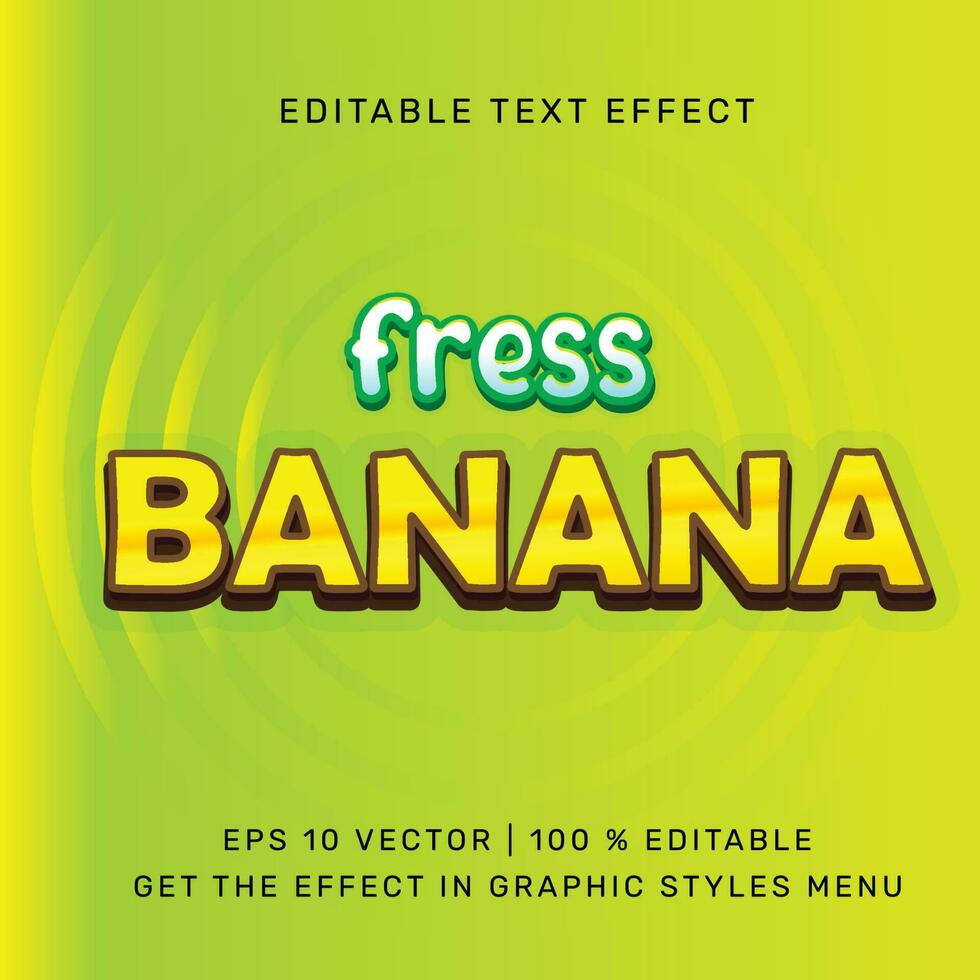 Editable text effect  Banana vector