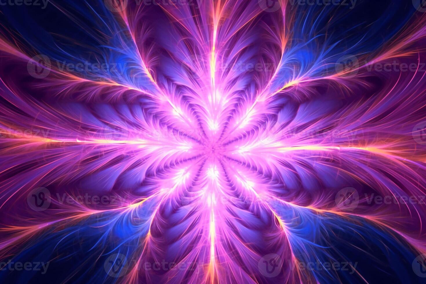Lazer light fractals, pink and blue. photo