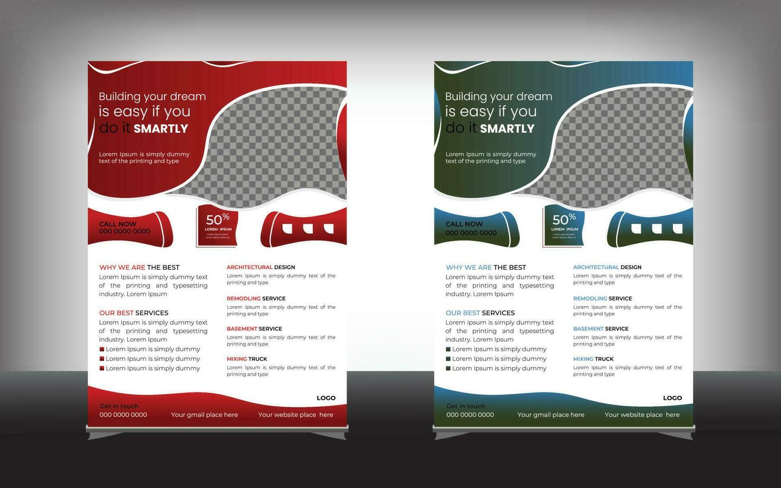 Corporate flyer template to print ready vector