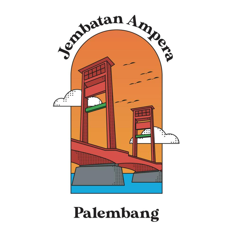 The Ampera Bridge vector