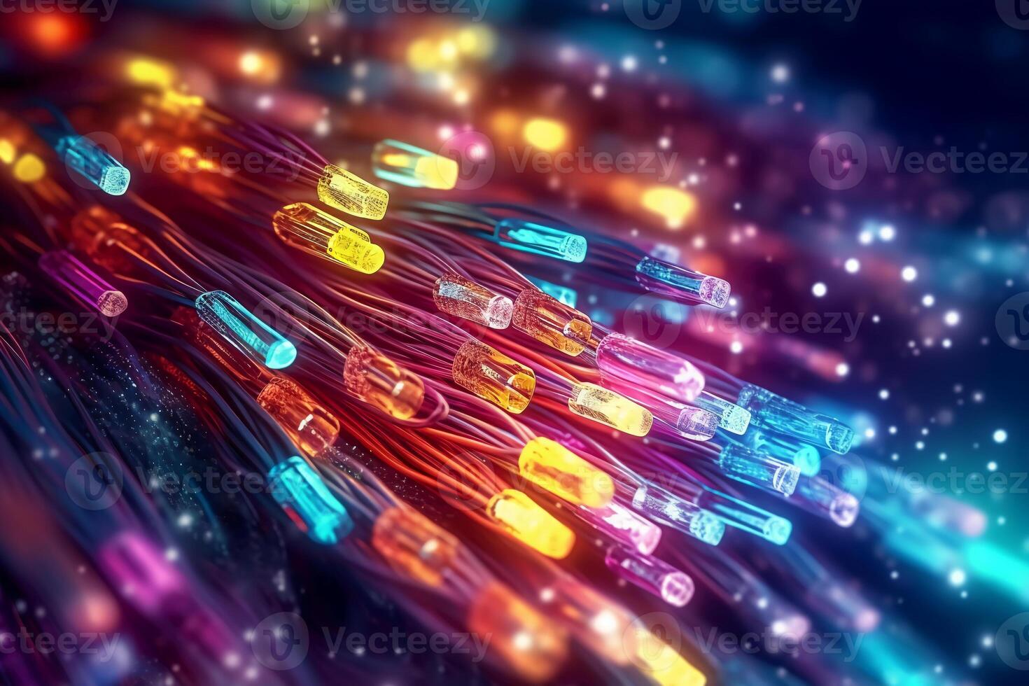 Fiber optic cable internet connection. photo