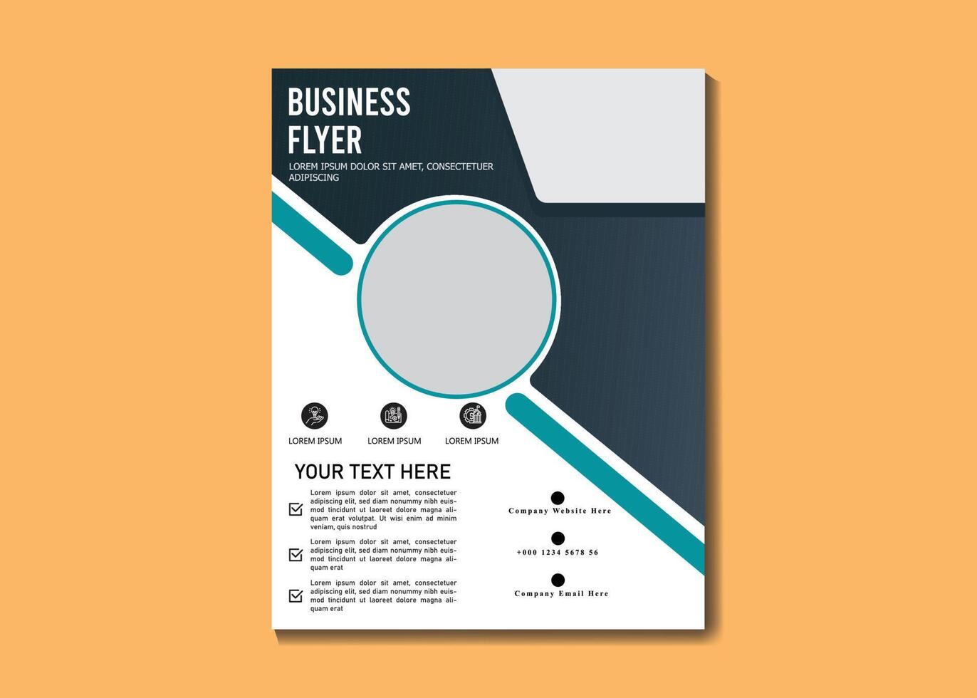 Flyer Vector template. Business brochure. Editable A4 poster for design, Corporate Office, education, presentation, website, magazine cover.