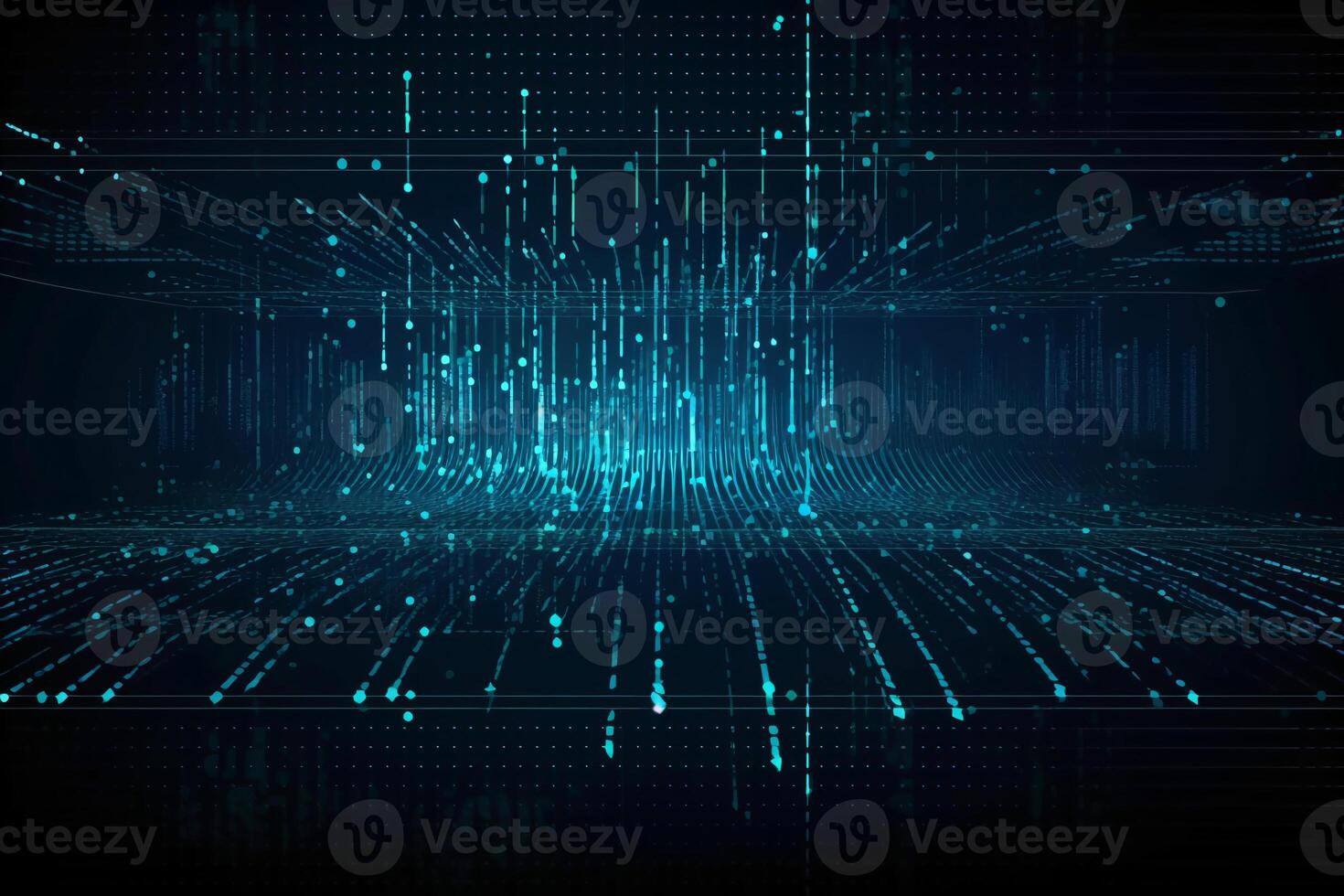 big data, internet network, digital technology with binary computer code on virtual screen, illustration. photo