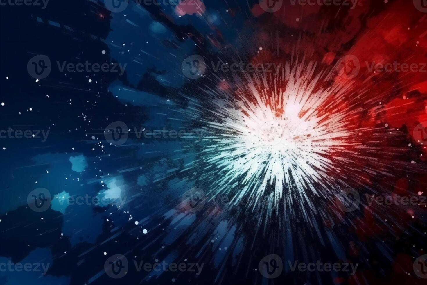 Blue, red, white, firework, Independence Day Abstract Poster background, copyspace. photo