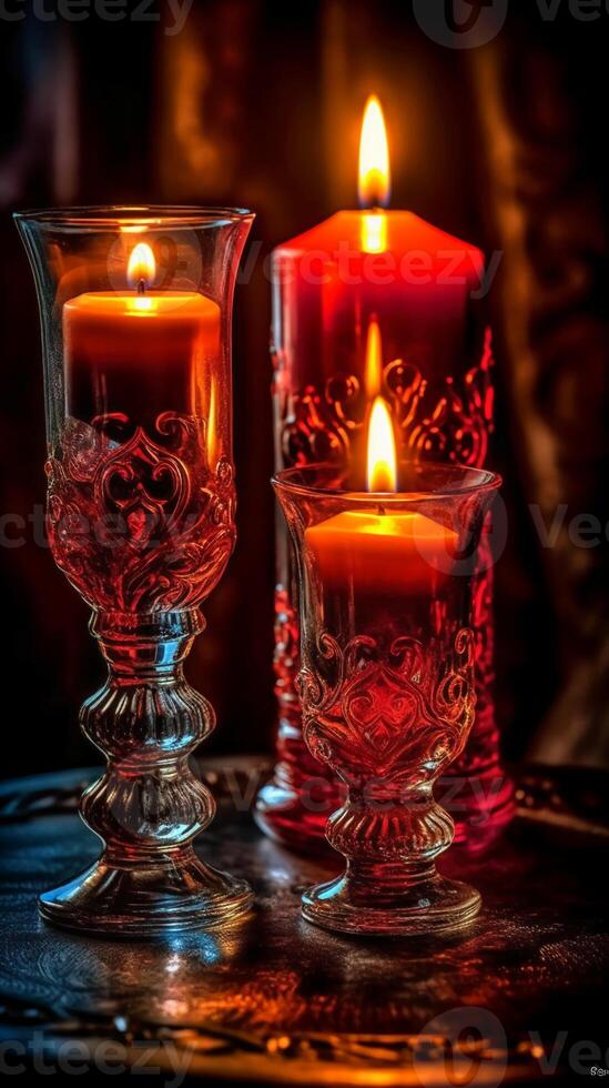 Candlelight, realistic photography background. photo