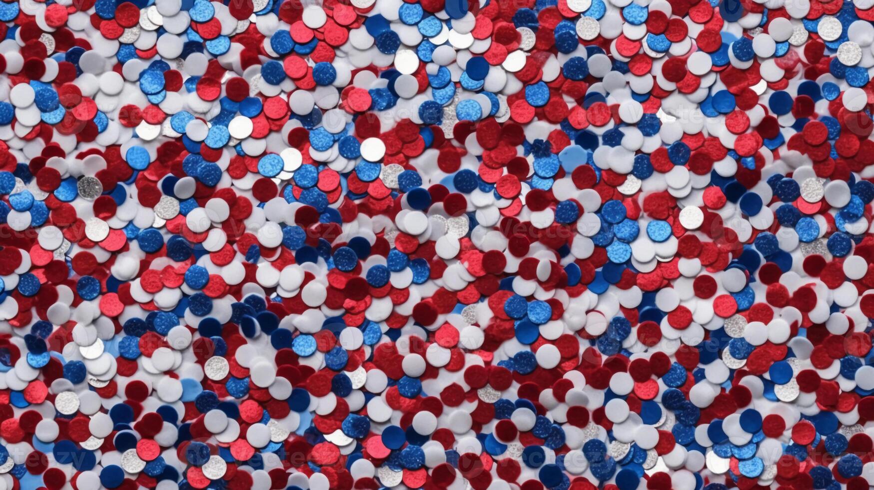 Festive red white and blue 4th July party celebration confetti background. photo