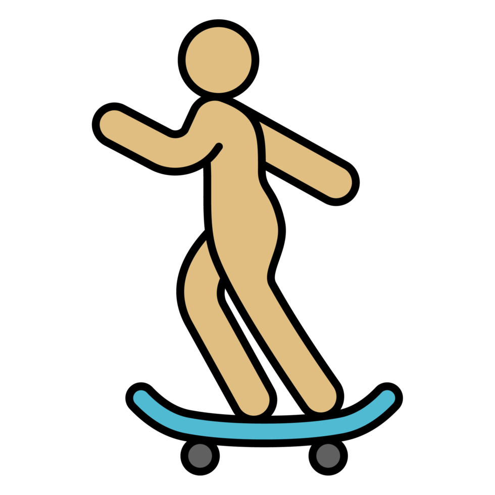 man play skateboard icon png