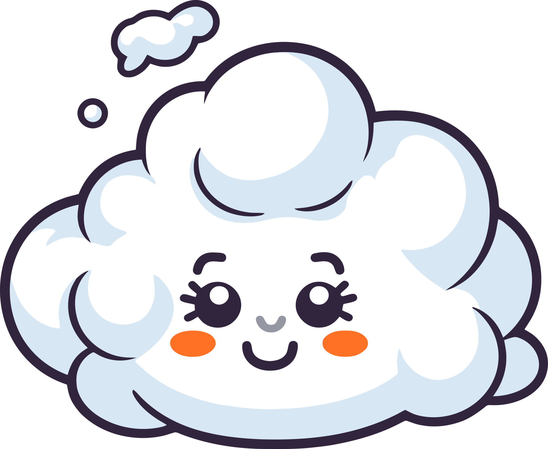 Cheerful cloud clip art cute and colorful illustrations for child