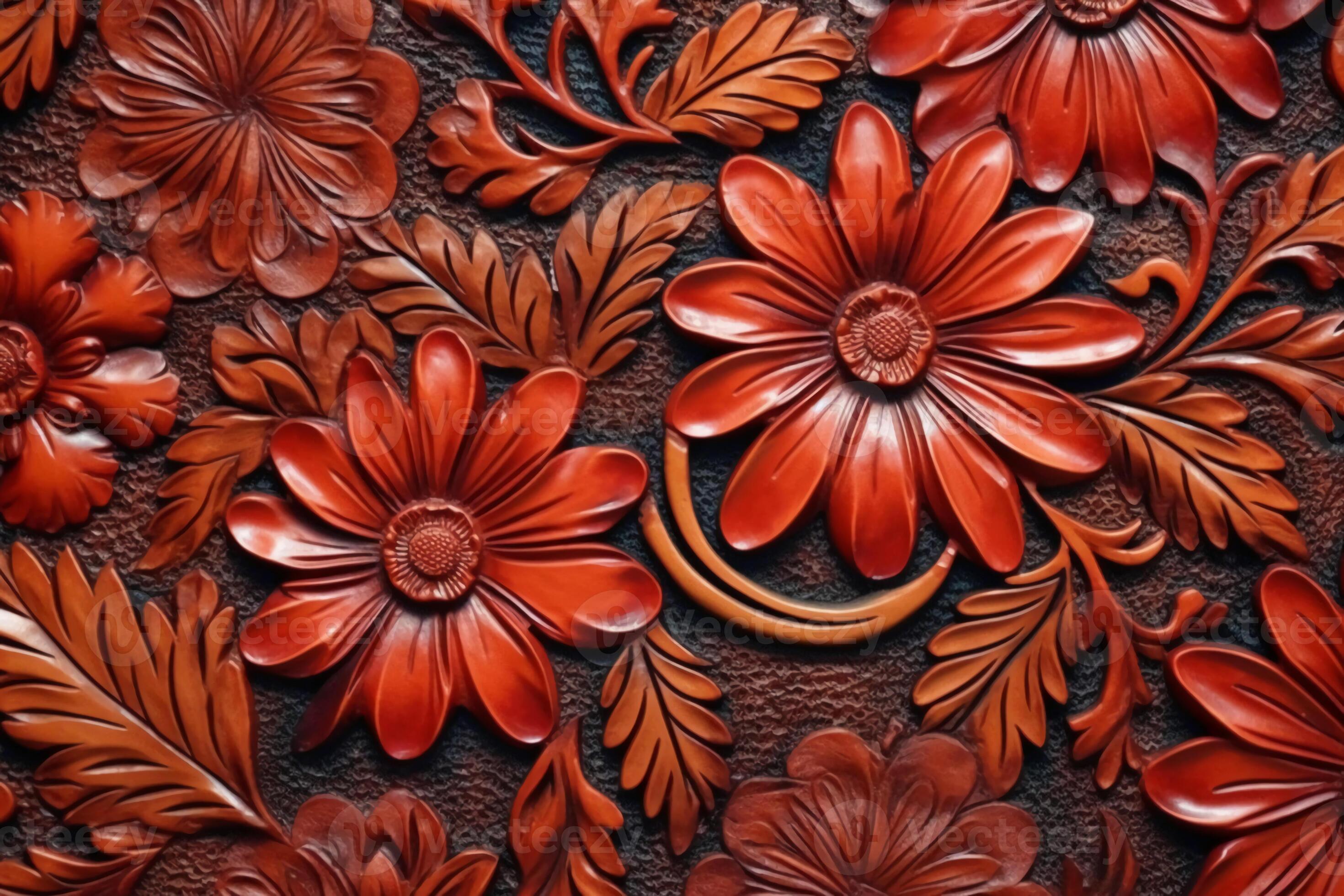 tooled-leather-flower-pattern-background-24190155-stock-photo-at-vecteezy