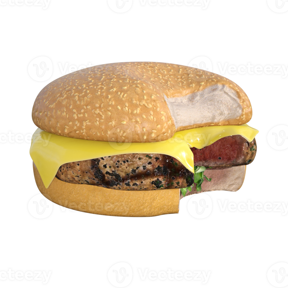 Burger isoated 3d rendering png