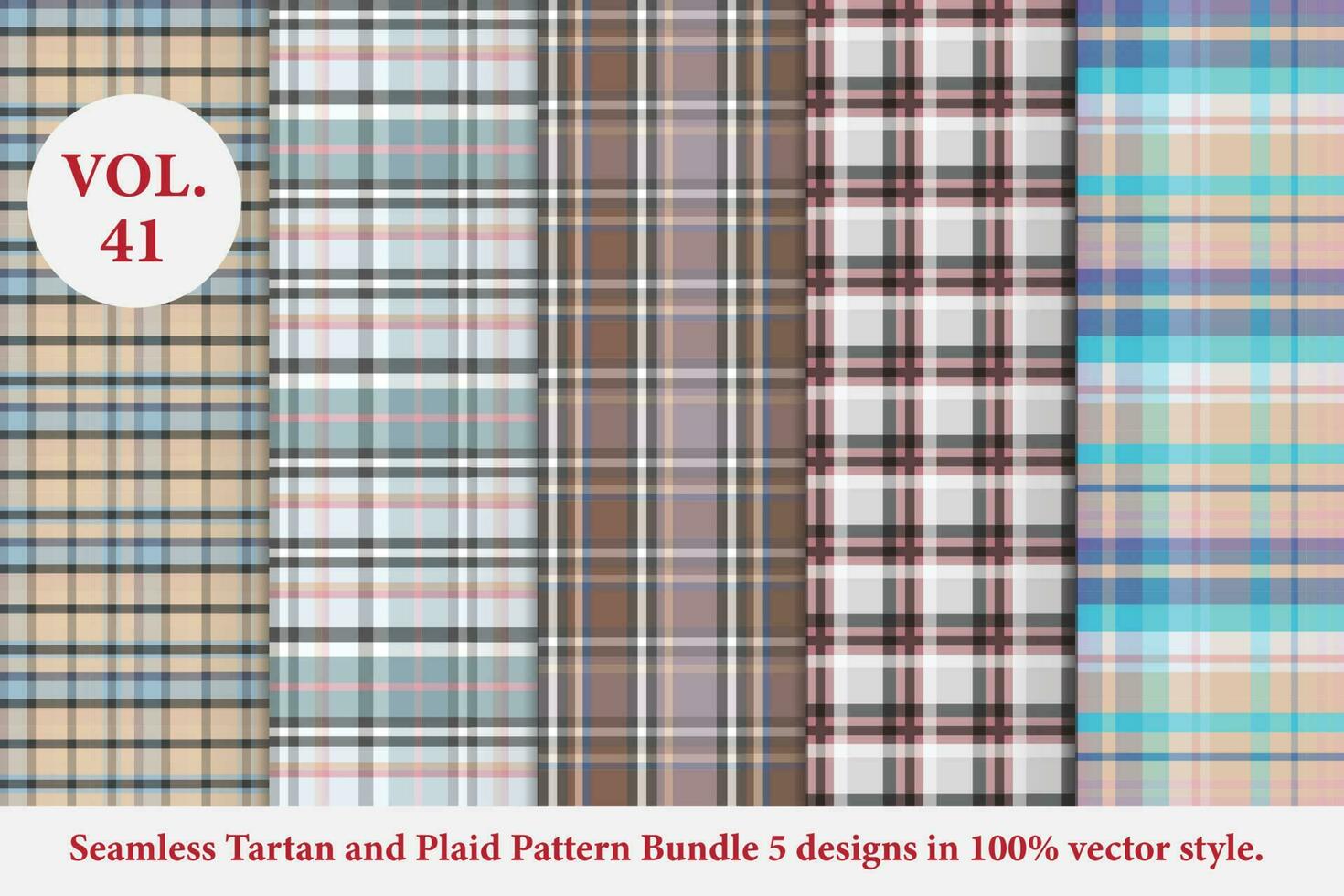 vector de búfalo de patrón a cuadros de tartán, papel tapiz de fondo de tela