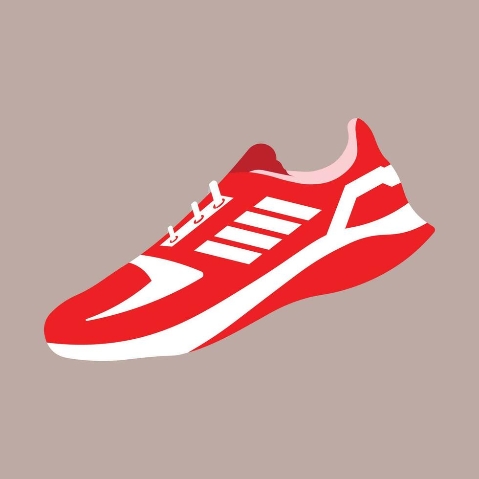 Running shoes concept. Flat design. Vector illustration. Sport shoes in flat style. Sport shoes side view. Fashion sport.