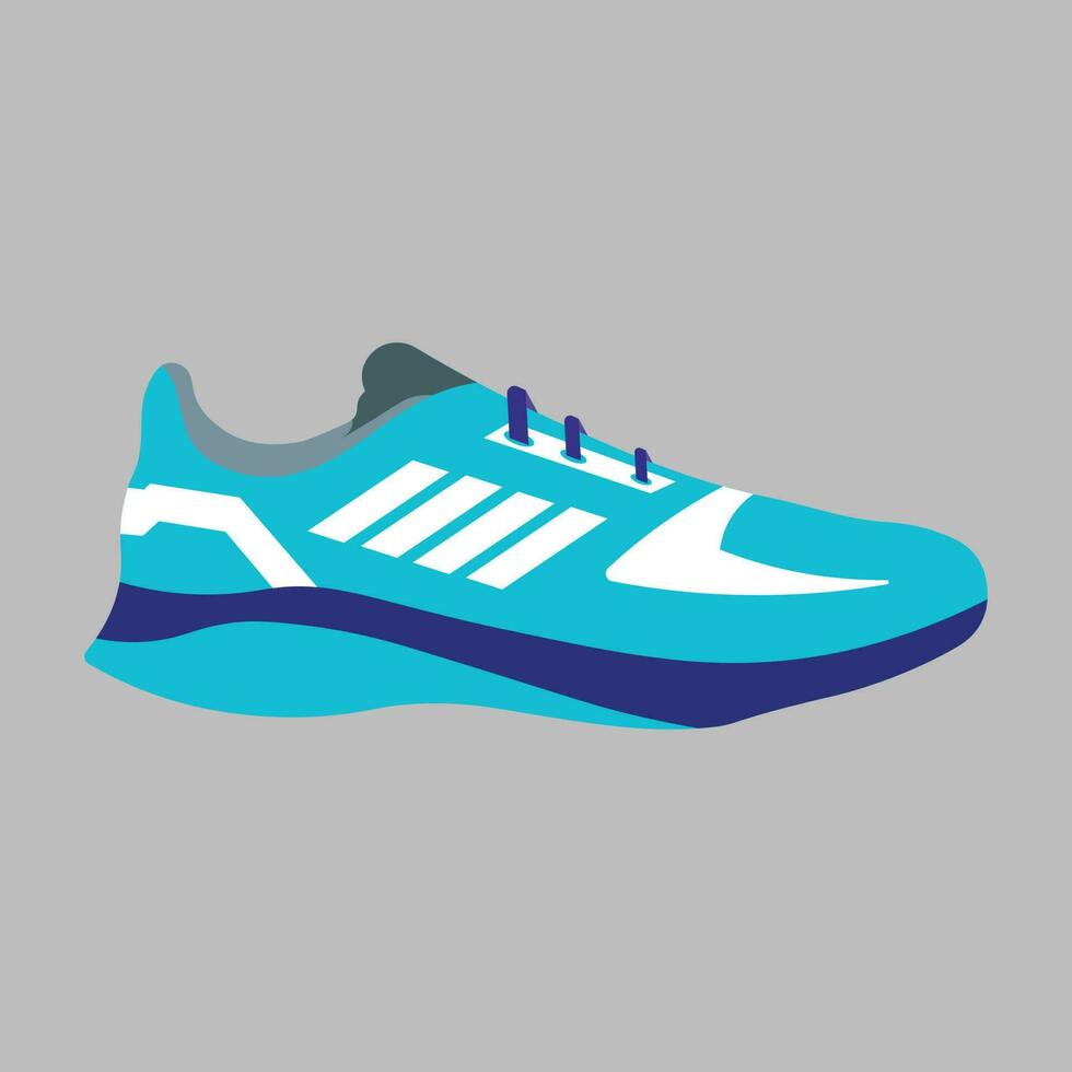 Running shoes concept. Flat design. Vector illustration. Sport shoes in flat style. Sport shoes side view. Fashion sport.