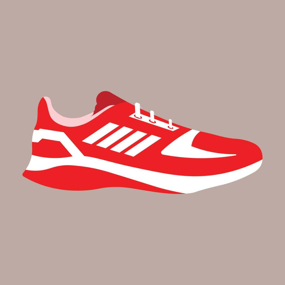 Running shoes concept. Flat design. Vector illustration. Sport shoes in flat style. Sport shoes side view. Fashion sport.