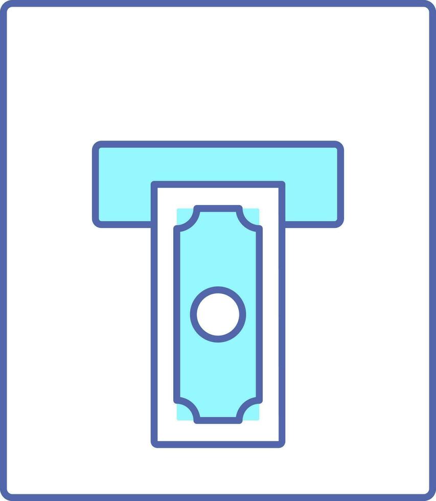 Cash Withdrawal Icon In Flat Style. vector