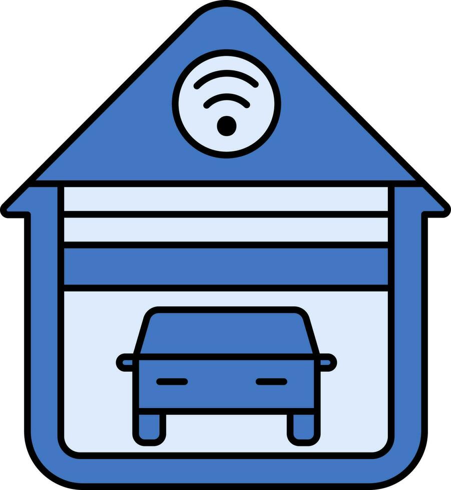 Home Automation Icon In Blue Color. vector