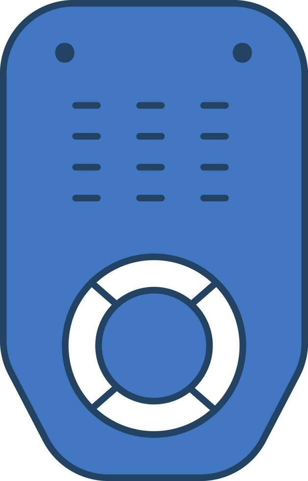 Remote Control Icon In Blue And White Color. vector