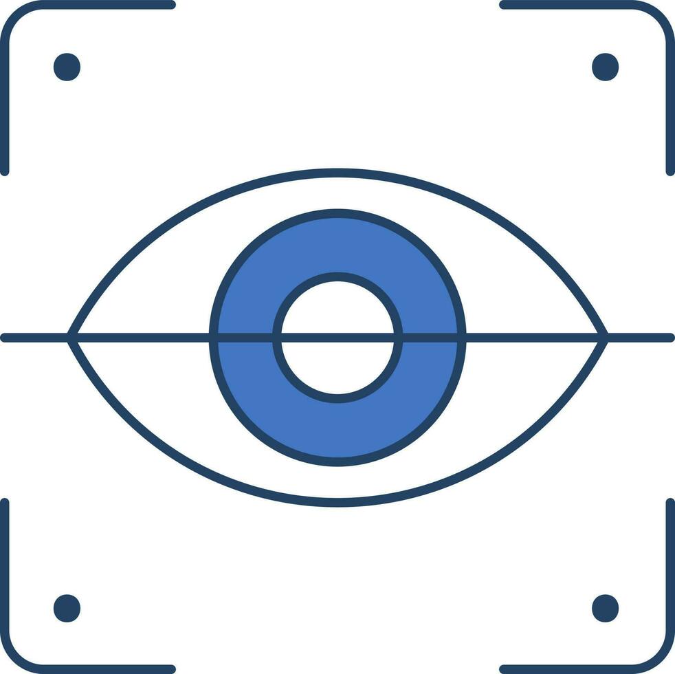 Retina Scanner Icon In Blue And White Color. vector