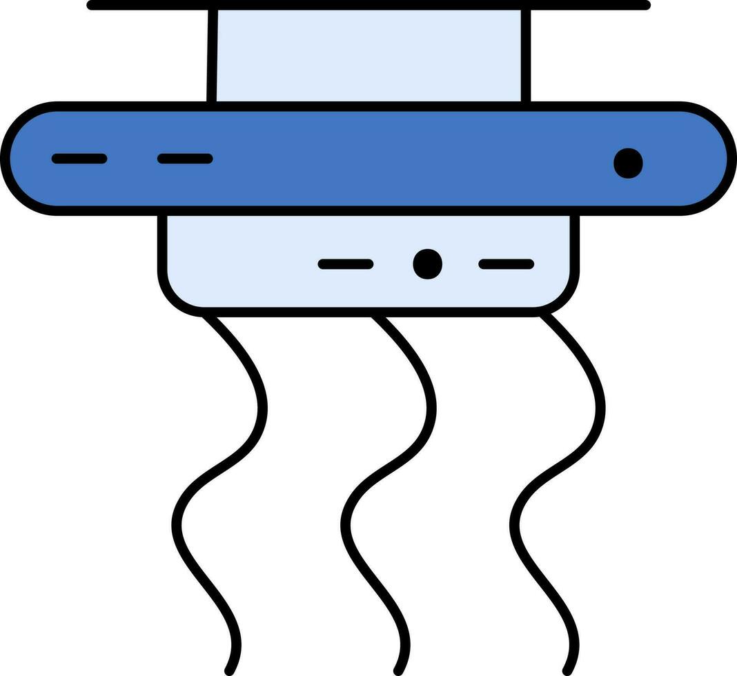 Smoke Detector Icon In Blue Color. vector