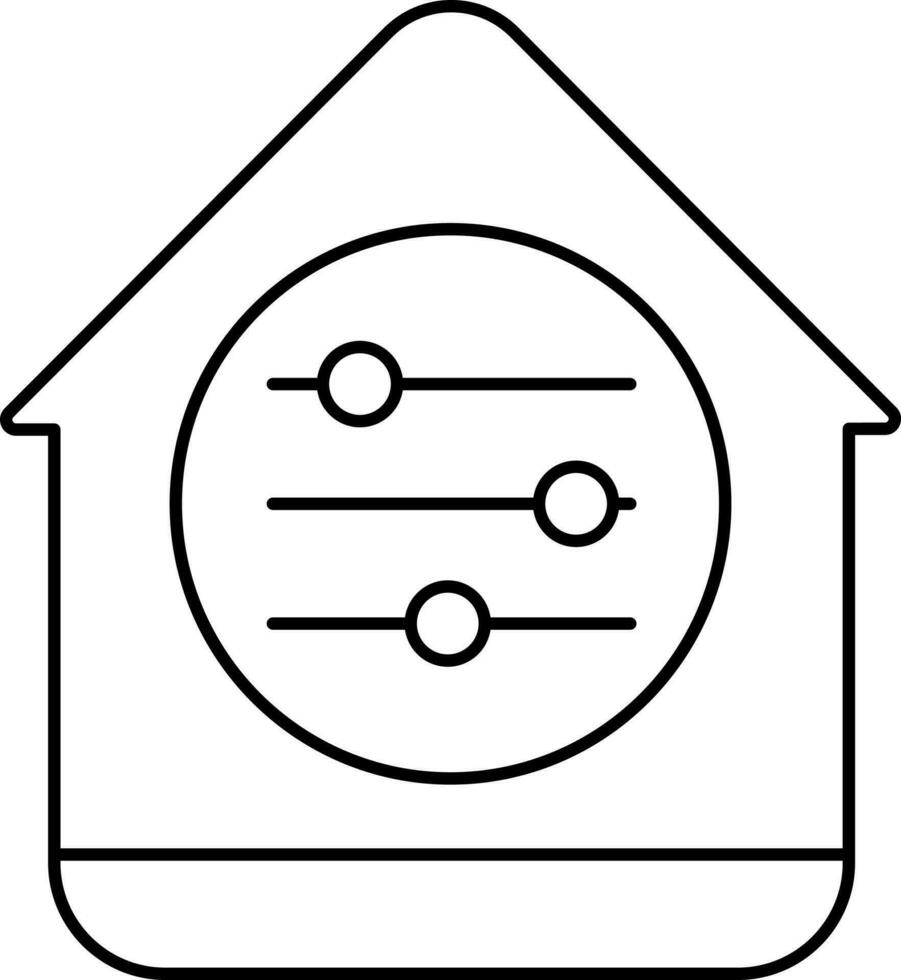 Smart Home Setting Icon In Line Art. vector
