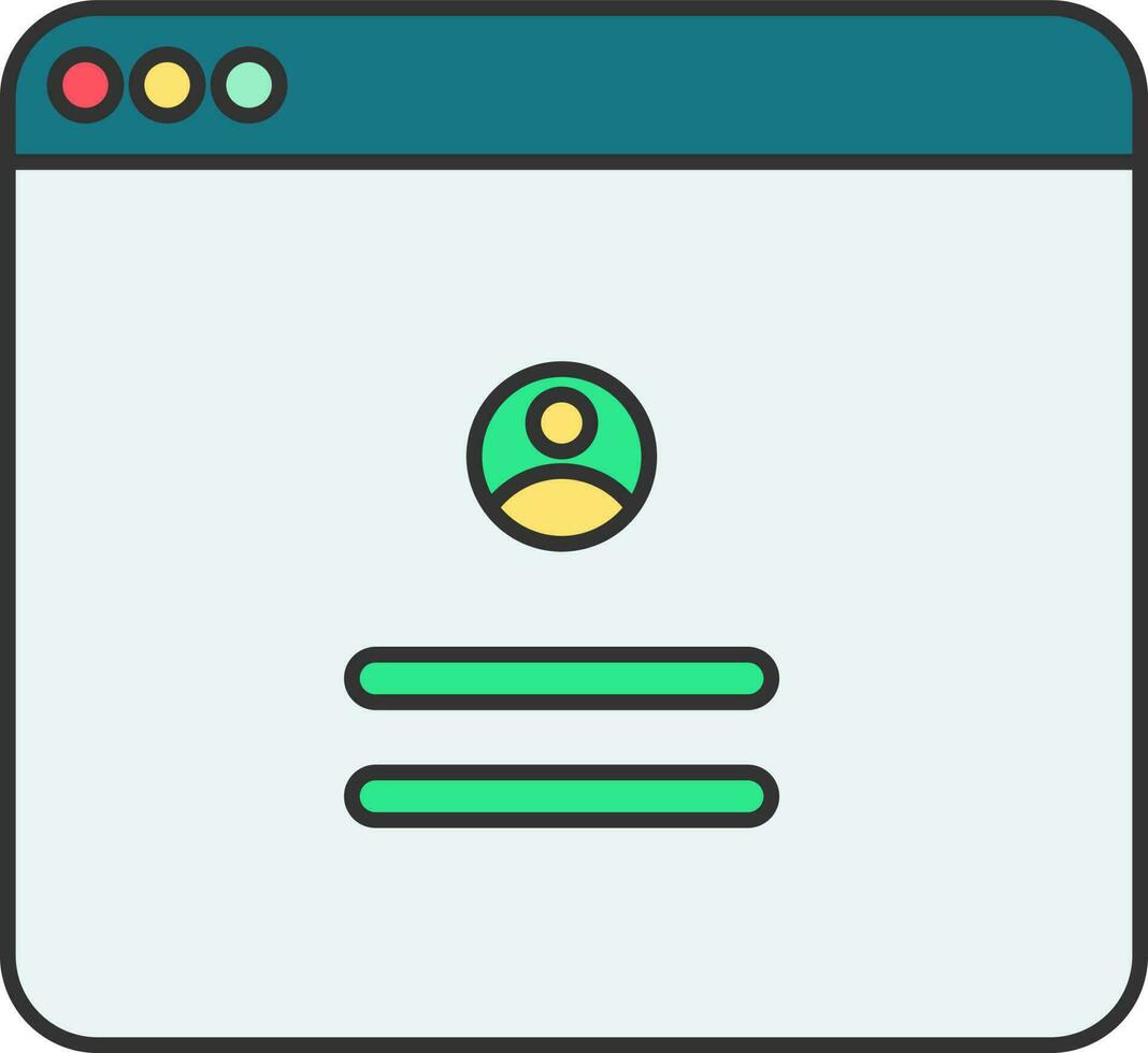 Online User Login Icon In Blue And Green Color. vector