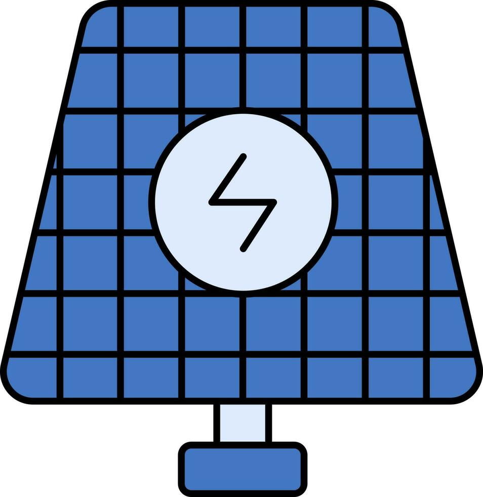 solar panel icono en azul color. vector