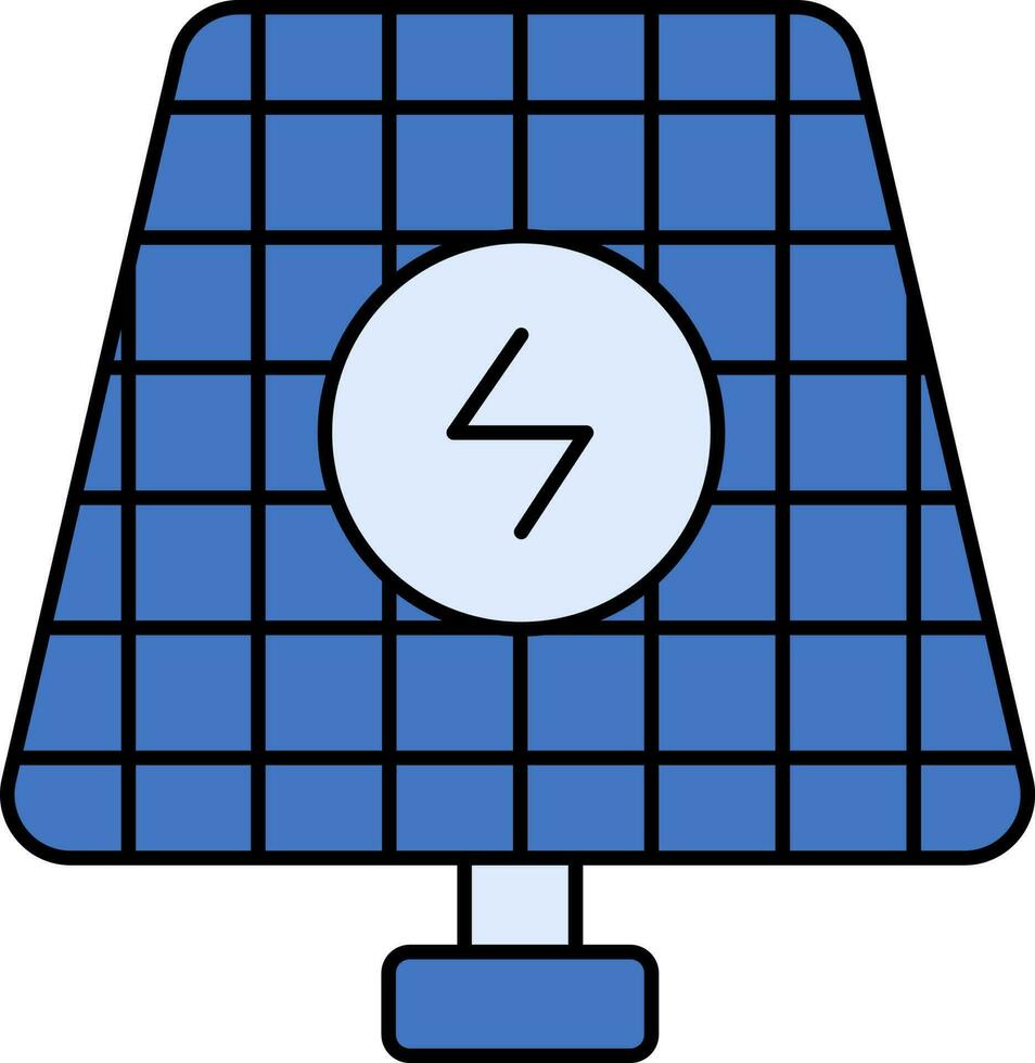 Solar Panel Icon In Blue Color. vector