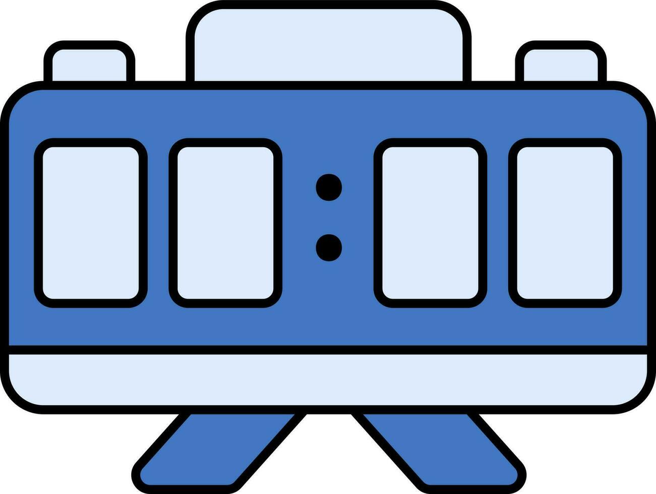 Digital Clock Icon In Blue Color. vector