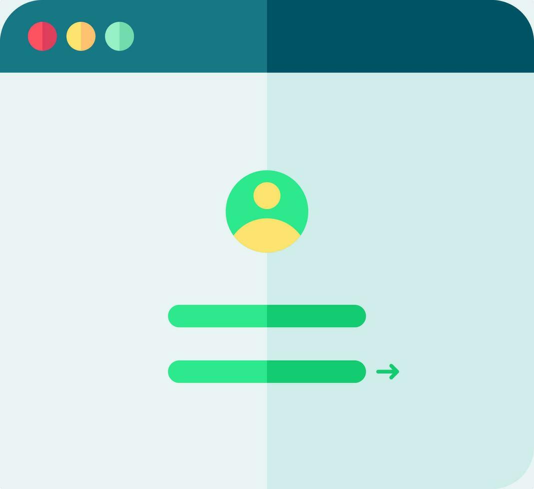 Online User Login Icon In Blue And Green Color. vector