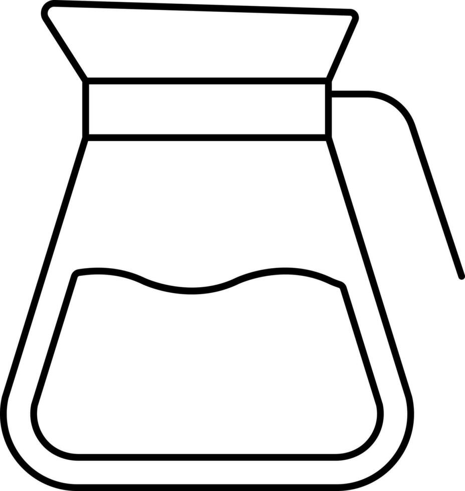 Jug Or Glass Pot Icon In Black Outline. vector