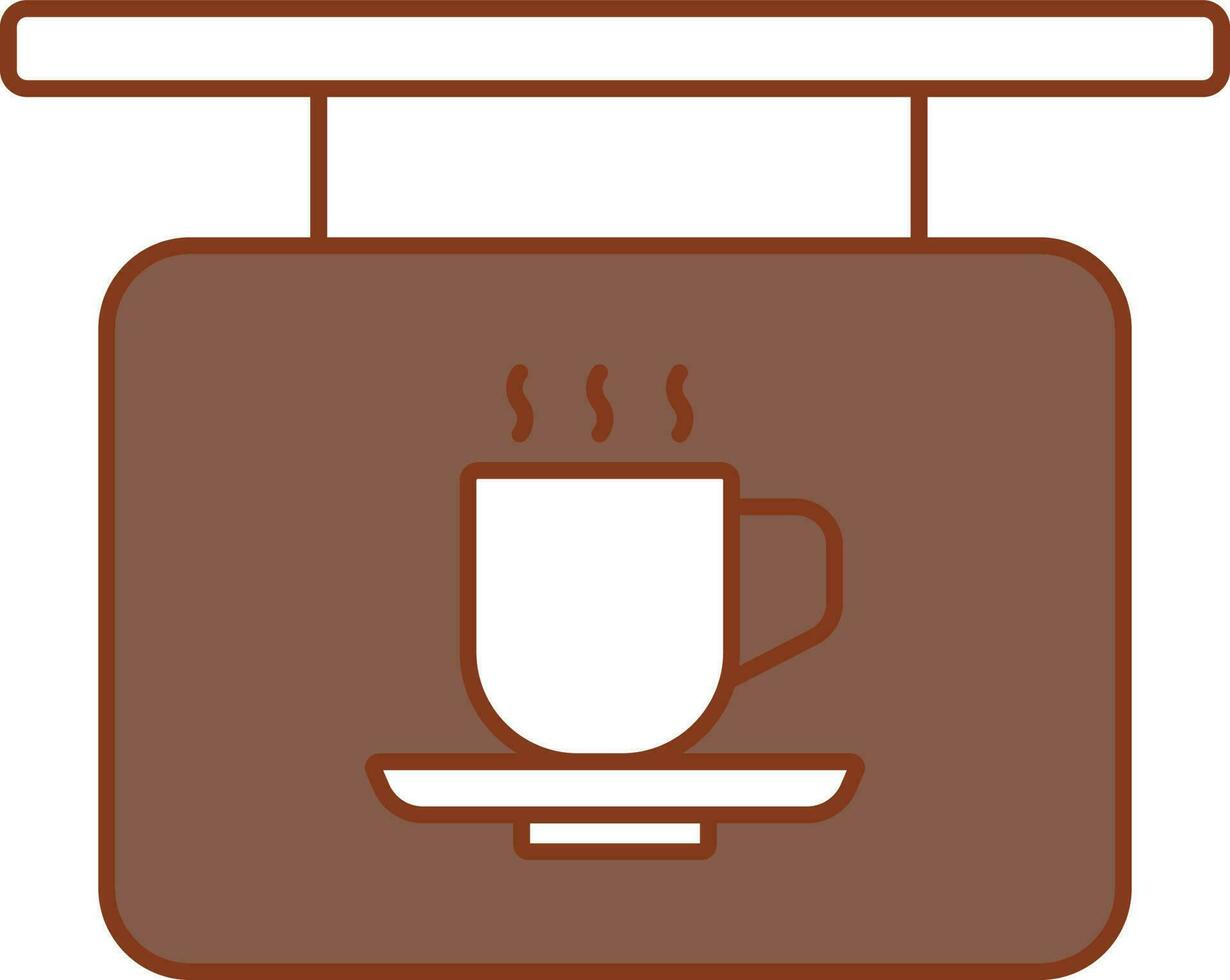 café o café tablero icono en marrón y blanco color. vector