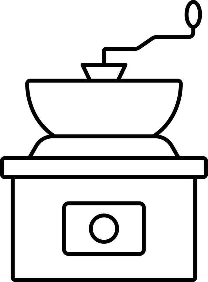 Coffee Grinder Machine Icon In Thin Line Art. vector