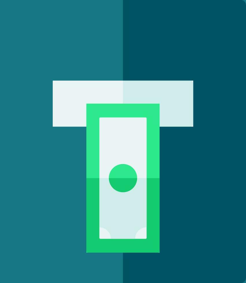 Cash Withdrawal Icon In Flat Style. vector