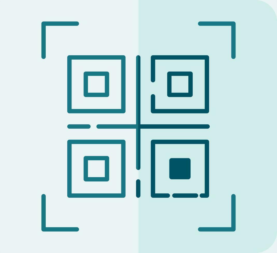 QR Code Icon In Blue Color. vector