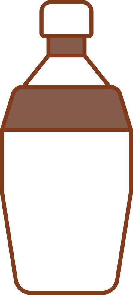 Cocktail Shaker Icon In Brown And White Color. vector