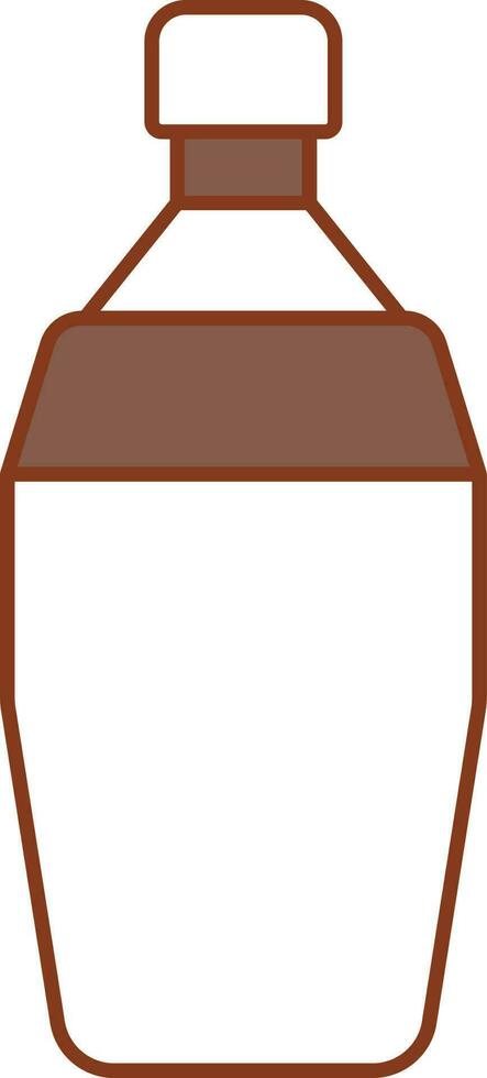 Cocktail Shaker Icon In Brown And White Color. vector