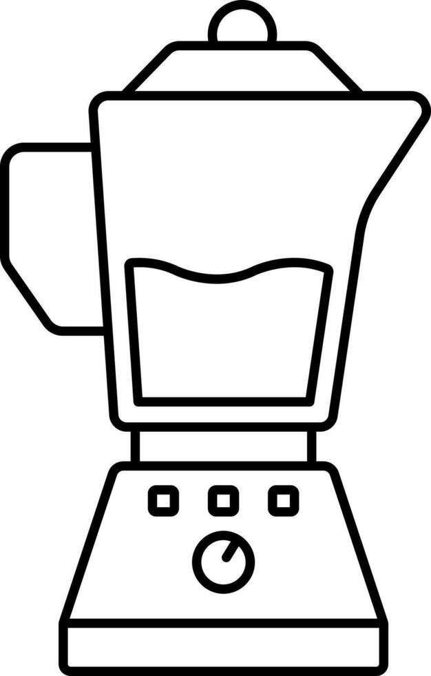 Mixer Grinder Icon In Black Line Art. vector