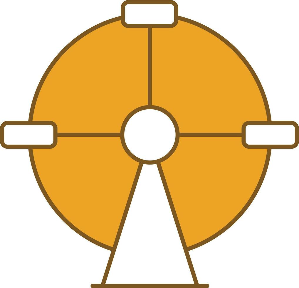 Ferris Wheel Icon In Yellow And White Color. vector