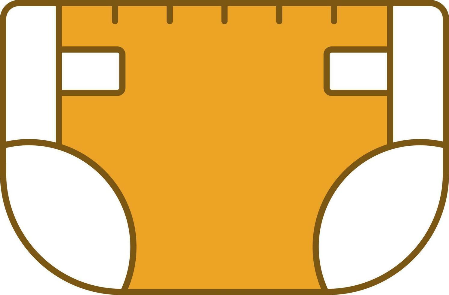 Diaper Icon In Yellow And White Color. vector