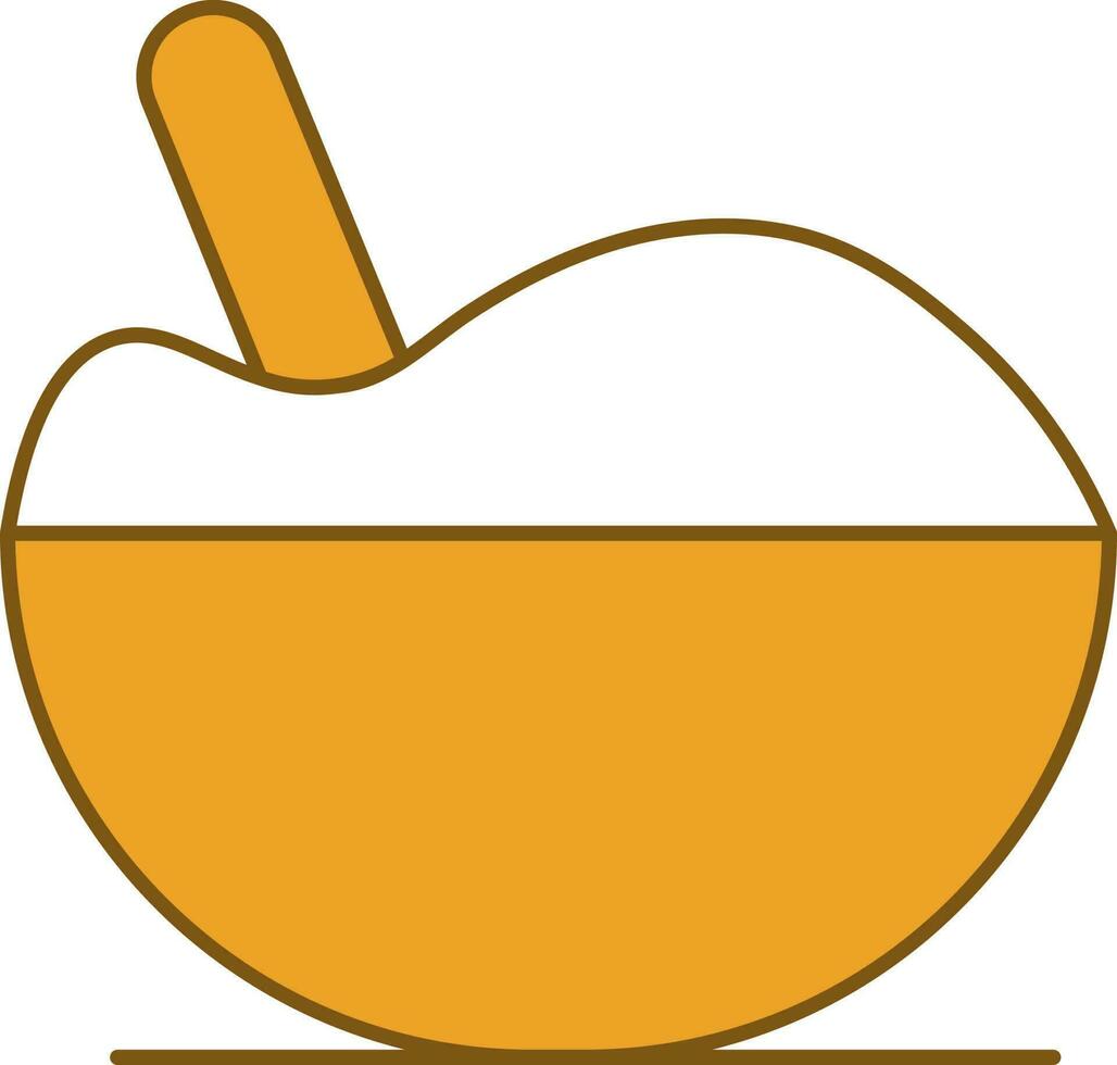 Baby Food Icon In Yellow And White Color. vector