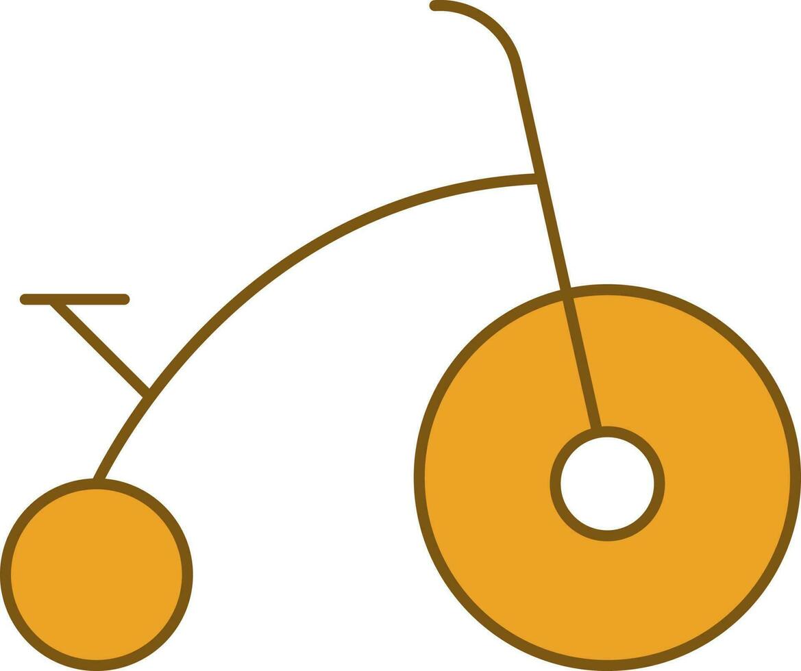 Baby Bike Icon In Yellow And White Color. vector