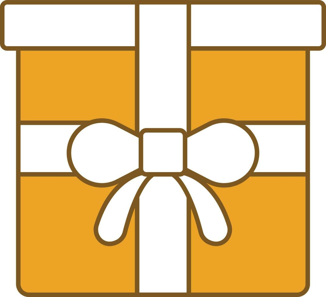 regalo caja o presente icono en amarillo y blanco color. vector