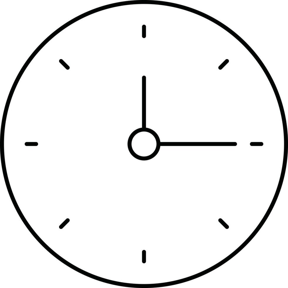 Isolated Clock Icon In Black Line Art. vector