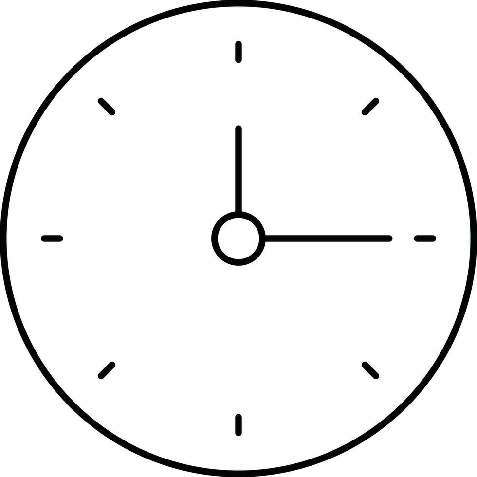 Isolated Clock Icon In Black Line Art. vector