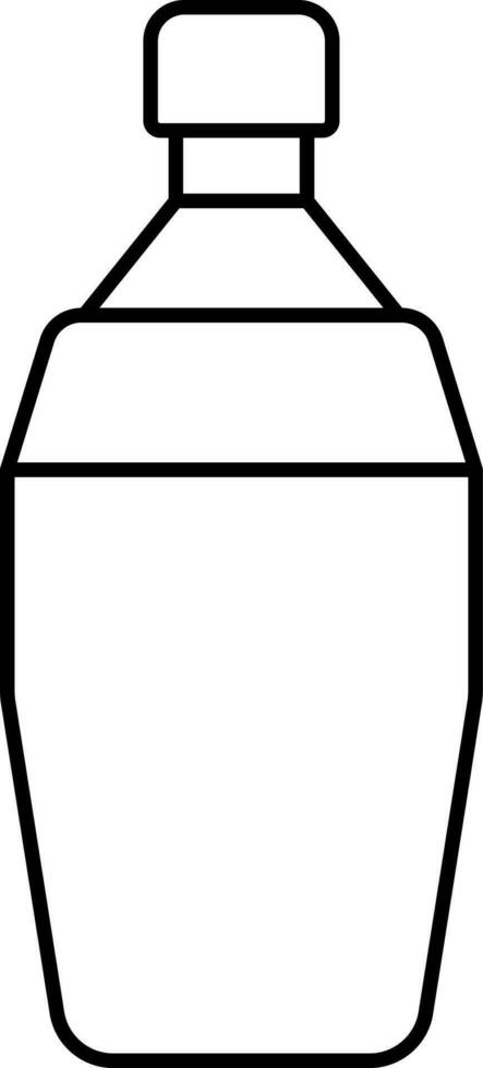 Cocktail Shaker Icon In Black Line Art. vector